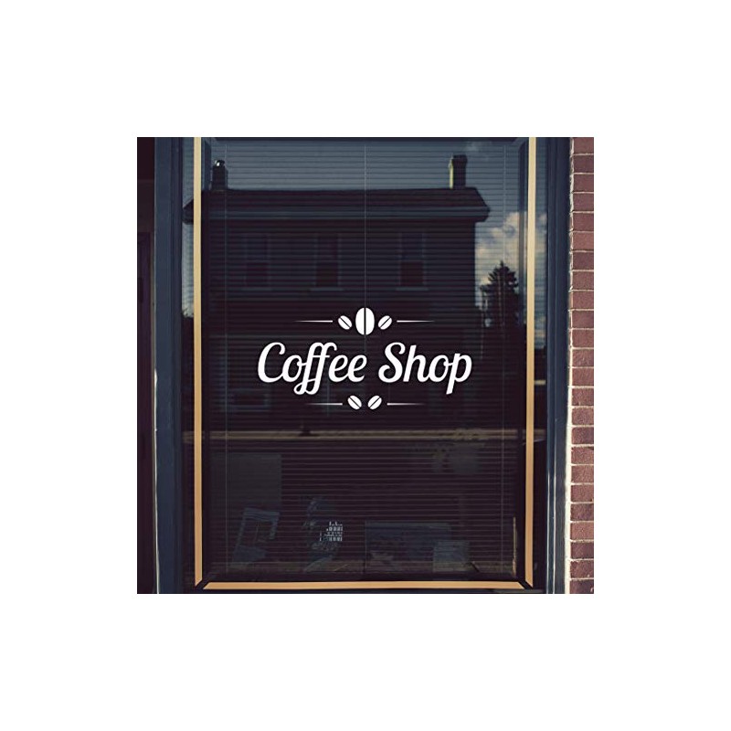 Coffee Shop Modern Window Sign Vinyl Graphics Sticker Shop Cafe