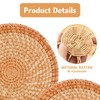 Oruola 2pcs Round Rattan Placemats, 7.1 in Woven Placemat Natural