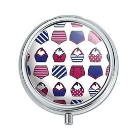 Retro Vintage Women's Swimsuit Pattern Pill Case Trinket Gift Box