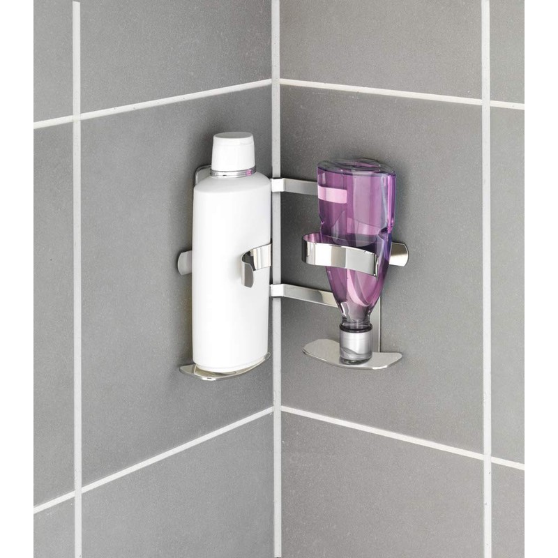 WENKO 22351100 Turbo-Loc corner shampoo shelf Duo Clippsy - fixing