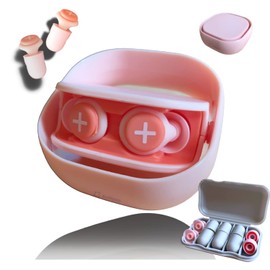 Archtypes Ear Plugs for Kids Small Live Hearing Sensitive Sleeping, Completely Sound Insulated, No Studying, Noise Canceling, Melon Soundproofing, Batsu Pin (Pink)