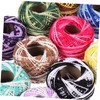 Tofficu Multi-Function Embroidery Thread Kit 12 Rolls Cotton Yarn for