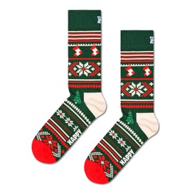 Happy Socks Unisex Christmas Sweater Socks, Green