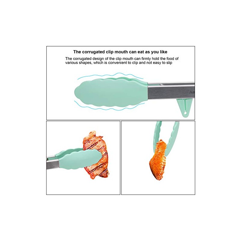 4-in-1 Stainless Steel Kitchen Tongs Set with Silicone Tips