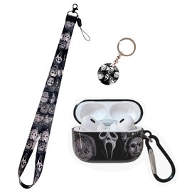 Cool Scream Pattern Pro 2 Case 2022 with Durable IMD Printing Technology and PET Layer，with Horror Keychain Clip Carabiner and Lanyard，Designed for Those who Like Thrilling Horror Themes