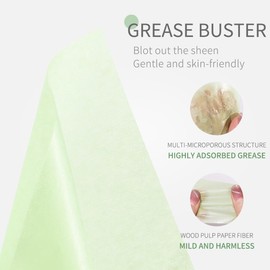 300 Sheets Oil Blotting Sheets for Face - Natural Wood Pulp, Mirror Kit