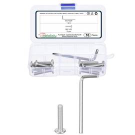 METALLIXITY Flat Head Hex Socket Cap Screws Bolts(M6-1x30) 10Pcs, with Wrench Steel Hex Socket Furniture Bolts Screws - for Furniture Woodworking Project, Silver Tone