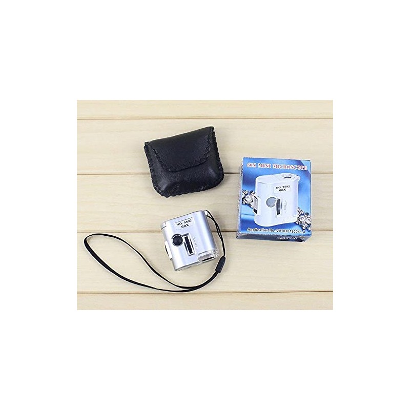 Multibao 60x Mini Pocket Magnifier with LED Light for Jewelry,