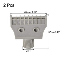 uxcell Flat Nozzle G1/4 Male Thread ABS Air Blow Off Mini Flat Jet Nozzle Gray 2Pcs