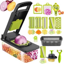 Vegetable Chopper 16 in1 Onion Chopper with Container, Pro Food Chopper for Cheese Grater, Egg Slicer,Onion Chopper,Potato Tomato Carrot Garlic Dicer Veggie Chopper