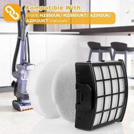 Sansoak NZ850UKT Replacement Filters for Shark Lift Away Bagless Upright Vacuum NZ850UK NZ860UK NZ860UKT AZ912UK AZ912UKT AZ913UK AZ913UKT, 2 Anti-Allergen HEPA Filters 4 Foam & 4 Felt Filters