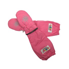 L-Bow Kids Snowflake Cold Weather Waterproof Elbow Length Mittens Medium Pink