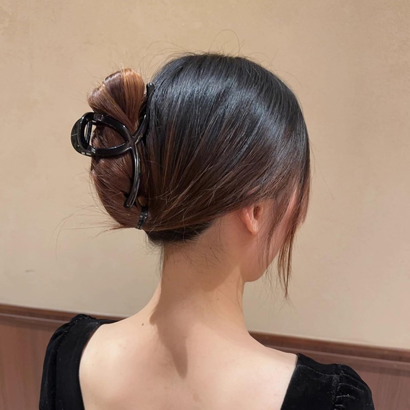 ARIELLE.R ヘアクリップ 小さめ バンスクリップ 髪留め 髪飾り まとめ髪 ハーフアップ 髪が少ない方 髪が痛まない