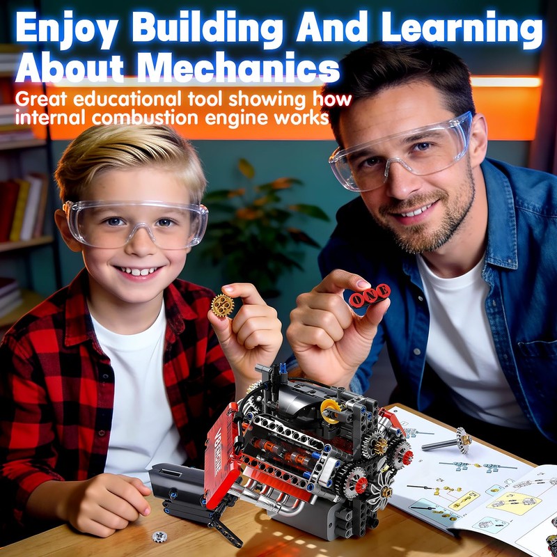 V8 Engine Toy Building Sets - Mini Combustion V8 Engine