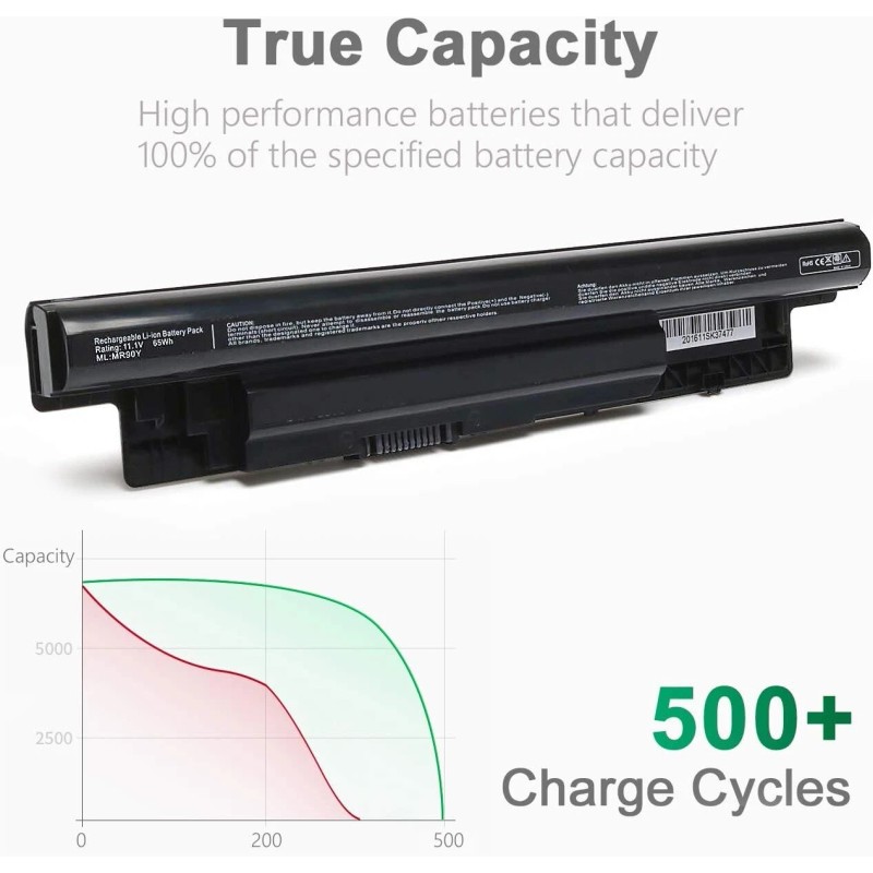For Dell 65WH MR90Y Battery Compatible with Dell Inspiron 3521