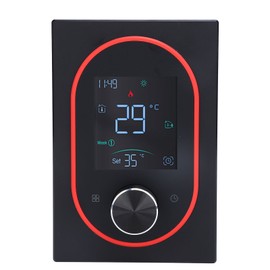 Smart Color Thermostat APP Programmable Touchscreen Knob Control Smart Temperature Controller AC 95‑240V Black Regular