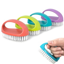 4 Pcs Hand Nail Brushes, Plastic Nailbrush Daily Use Nail Cleaning Brushes Set, Handle Nail Cleaning Brush Nylon Scrubber Nail Scrubbing Brush Heavy Duty Clean Tool for Cleaning Nails Toes 4 Colors