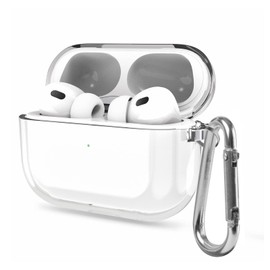 iXTRA Crystal Clear AirPods Case Cover for Airpods Pro 2nd Generation 2022 with Keychain Shockproof Micro-Dot TPU Case Transparent Protective AirPods Pro Case for Men Women, Support Wireless Charging