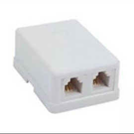 Steren Telephone 2 Port Surface Mount Jack White 4 Conductor 300-146WHT Steren