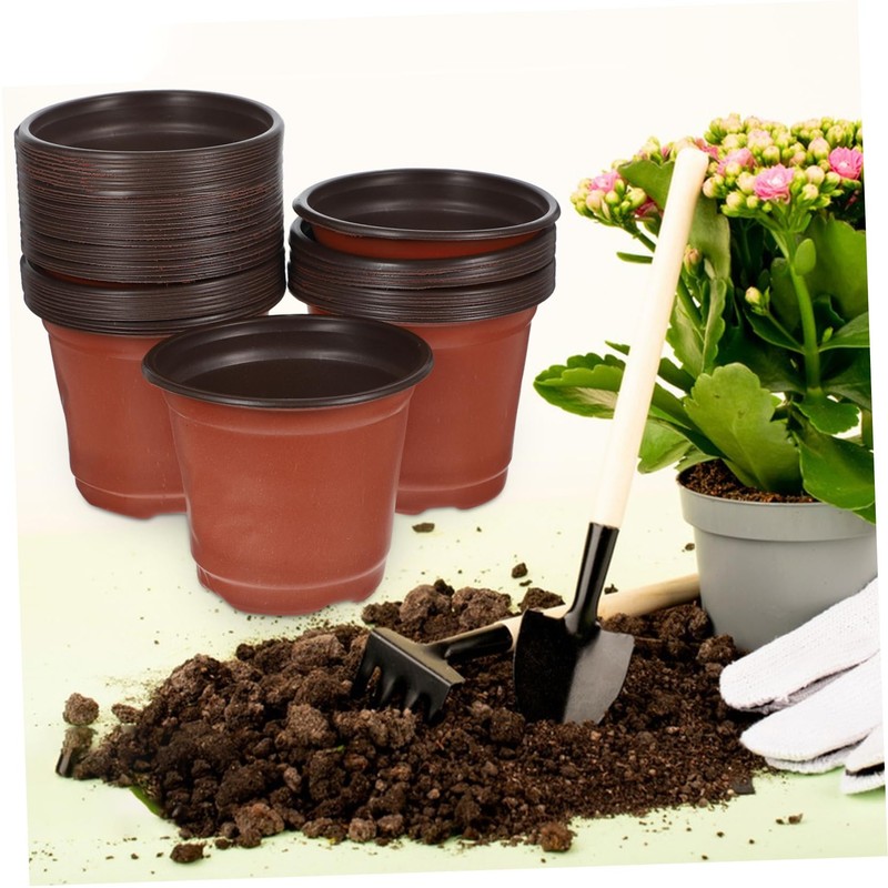 BESPORTBLE 50pcs Plastic Flowerpot Succulents Flower Pot Decorative Flower Pot