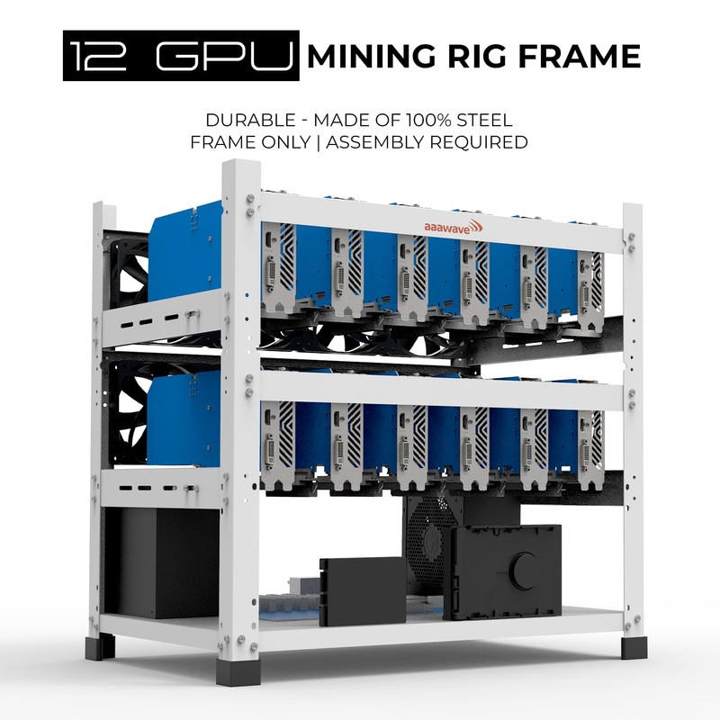 AAAwave 12GPU Mining Rig - The Sluice V2 Steel Open