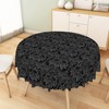 TTQYFNM Black Round Tablecloth 60 Inch Damask Floral Print Pattern