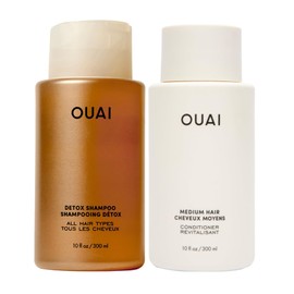 OUAI Pack De Champú Detox Y Acondicionador Para Cabello Medio Champú Clarificante Para Eliminar La Acumulación De Residuos, Suciedad, Grasa,