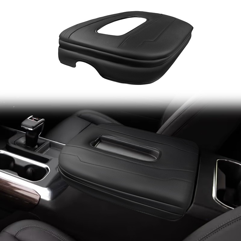 Muslogy Center Console Armrest Cover Fit for Chevy Silverado &