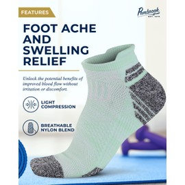Pembrook Ankle Compression Socks for Women & Men - 4 Pairs | Arch Support Socks for Women | Foot Compression Socks | Running Compression Socks for Women | Space Dye