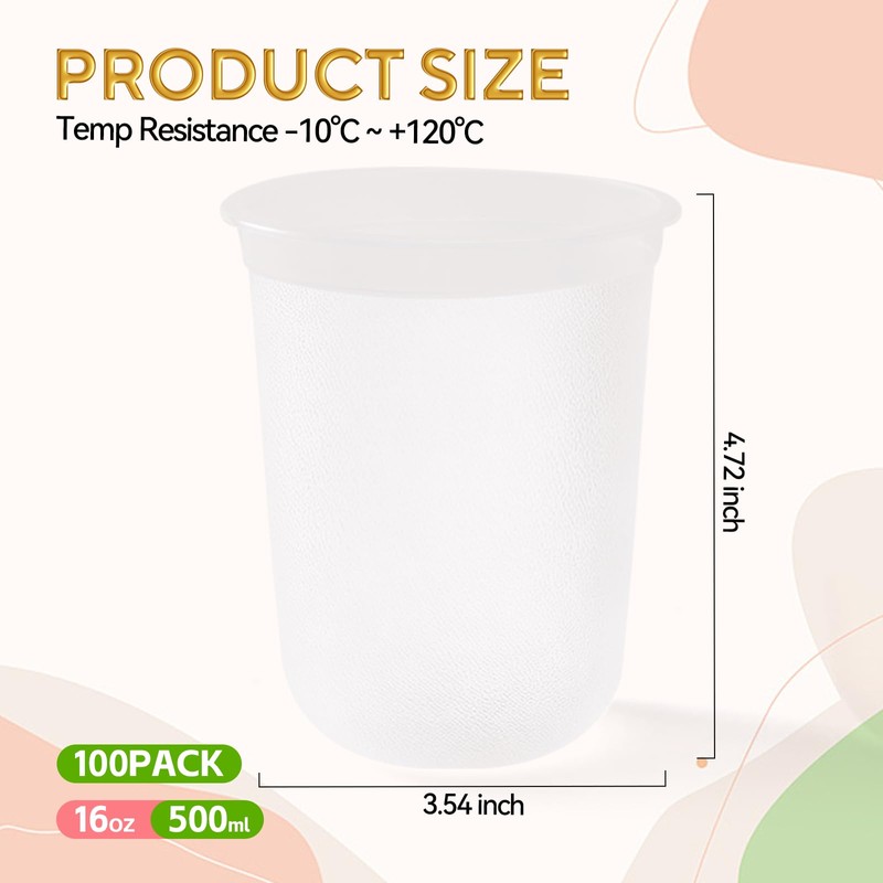 Yicentdp 100 Pack Frosted Plastic Cups Clear Disposable Cocktail Glasses