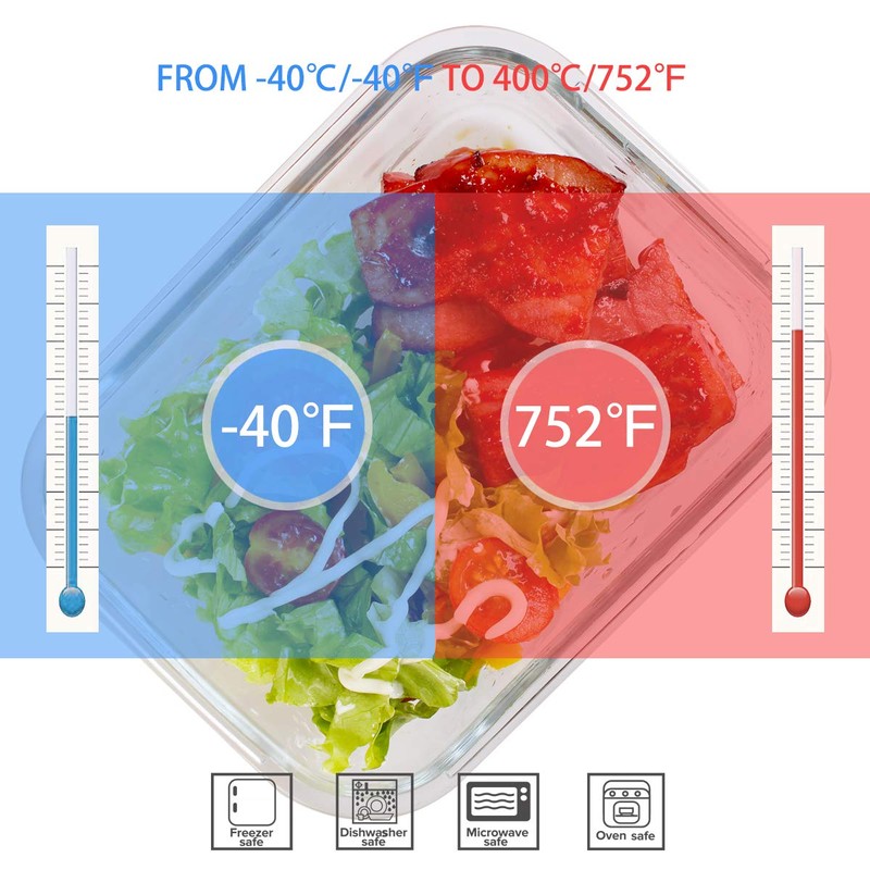 AILTEC Glass Food Storage Containers with Lids, [18 Piece] Glass
