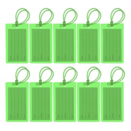 PATIKIL Luggage Tags, 10 Pcs Flexible PVC Travel Bag Name ID Identifier Label Tags Travel Essentials for Suitcases Bags Baggage Handbags, Green