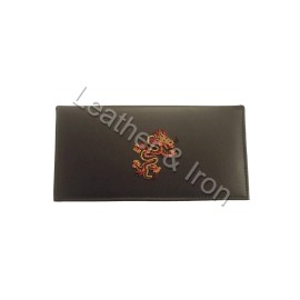 Handmade Dragon Design Leather Checkbook Cover
