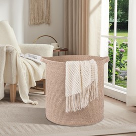 OIAHOMY 80L Laundry Hamper, Storage Basket with Handles, Laundry Basket For Toys, Pillows, Blankets,Clothes-20x18in-Brown