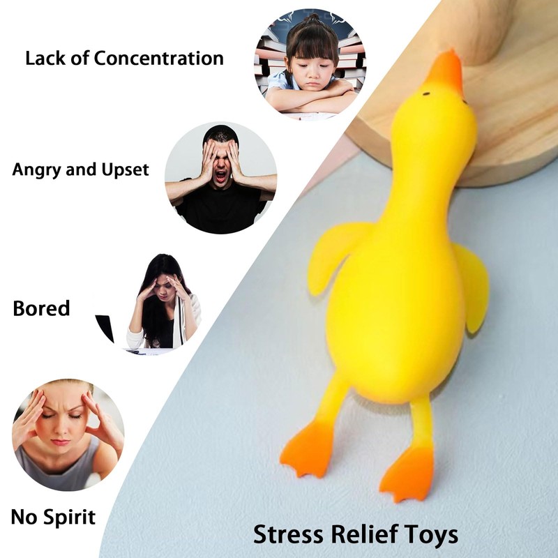 Anti-Stress Toy, Pack of 3 Duck Stretchy Toy, Stress Relief