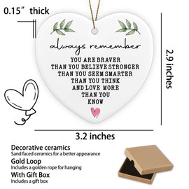 Inspirational Gifts for Women Men Ornament Keepsake Sign Heart Plaque Encouragement Motivational Cheer up Gifts for Coworker Friend Sister Christmas Ornament