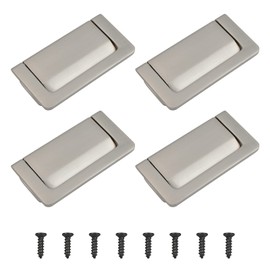 MOROBOR 4PCS Flush Ring Hidden Pull Handles, Zinc Alloy Cabinet Drawer Handle, Invisible Door Knob for Cupboard Drawer Wardrobe with Screws