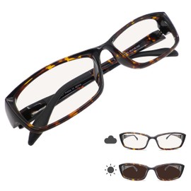 OTC.web TR90 9506 Visible Light Dimming Blue Light Reducing Color Darkening Sunglasses Men's Large Size Stylish Cool UV Protection Little Bad, C-62 Demi Brown