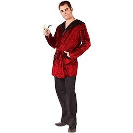 Fun World Men's Casanova Smoking Jacket Adult Costume, red, STD. Up to 6' / 200 lbs.