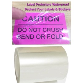 500 Pcs Label Protector Book Spine Label Protector 4x2 inch-Transparent Waterproof Clear Wafer Seal Stickers for Protecting Package Envelope Mail Barcodes, Numbers and Stickers