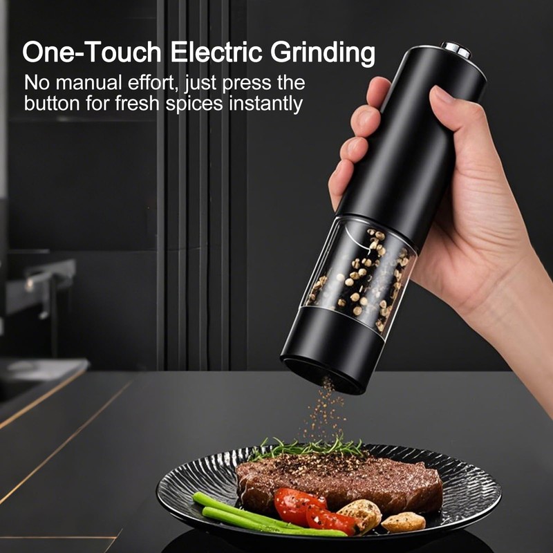ONEIN Electric Salt and Pepper Grinder Set, ABS Pepper Mill