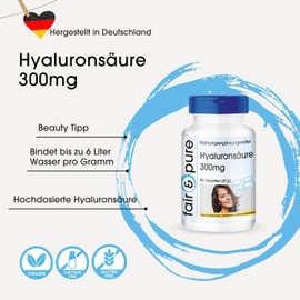 Fair & Pure® - Hyaluronic Acid 300 mg - High Dose - Vegan - 90 Hyaluronic Acid Tablets