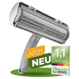 DOGGYBOO NEUHEIT 2024 Selbstreinigender Tierhaarentferner – Premium Fusselrolle für Hundehaare und Katzenhaare, Wiederverwendbarer Katzenhaarentferner für Sofa, Teppich, Bett und Auto (Grau)