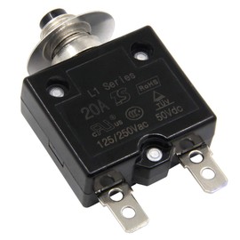 ZOOKOTO 125-250V AC 50V DC Push Button L1 Series Manual Reset Thermal Circuit Breaker 20A