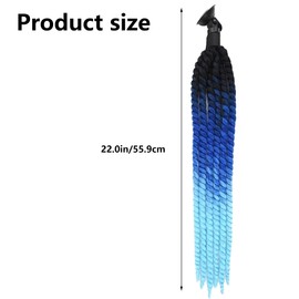 Motorcycle Helmet, Braided Ponytail Helmet, Motorcycle Helmet, Hair Helmet, Braided Horse Tail Helmet Braids Motorcycle Helmet for Motorcycle Helmet (Black + Blue + Light Blue)