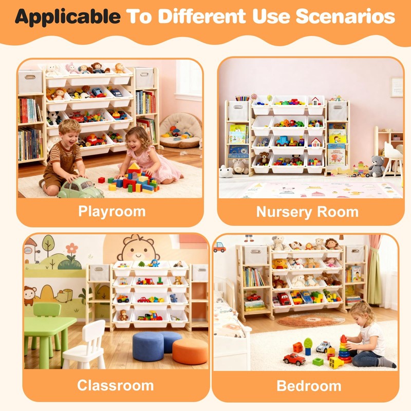 MICZG Extra Large Toy Storage Organizer for Kids - 3-in-1