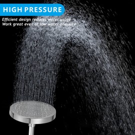 Nuodan High Pressure Rain Shower Head with Arm - High Flow Rainfall Showerhead - Luxury Modern Look - Pressure Boosting (6" Shower Head with 6" Arm, Chrome)
