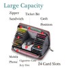 Unisex Anti-Credit Card Fraud Multi-Compartment Wallet, 24 Slots RFID Blocking
