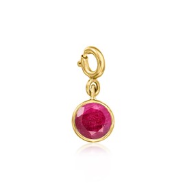 Ross-Simons July/Ruby - Round Birthstone Charm in 18kt Gold Over Sterling