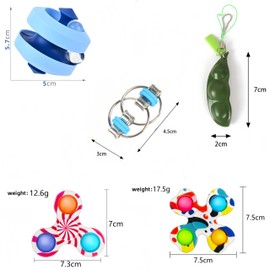 8 Pcs Spinning Track Balls,Flippy Chains,Peapod Fidget Toy,Sensory Relieves Stress Toys for Relieving Stress, Anxiety，Focus and Relaxation